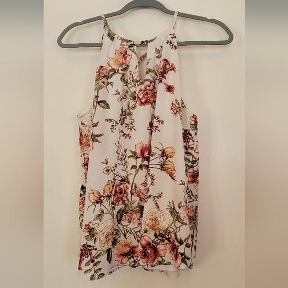 Blue Rain Floral Print Tank Top - Picture 2 of 5